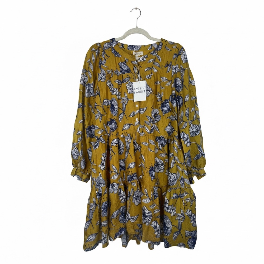 Roller Rabbit Yarrow Pippa Dress Mustard Floral Print NWT Size XXS